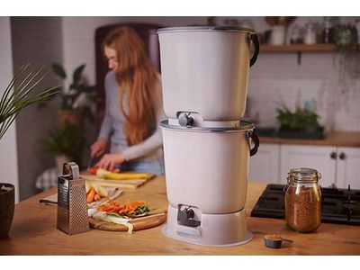 Bokashi Essential S2 Poub. Bran Incl Gris Clair-gris 15.3l Avec Base