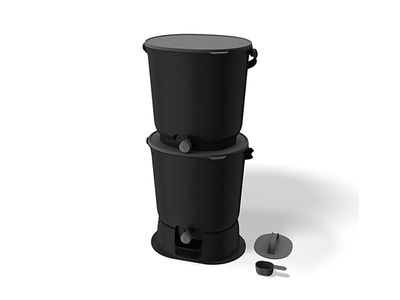 Bokashi Essential S2 Poub. Bran Incl Noir-gris 15.3l Avec Base