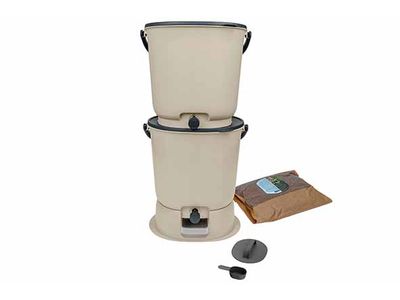 Bokashi Essential Set2 15,3l Cream White Avec Socle - Incl. 1kg Bran