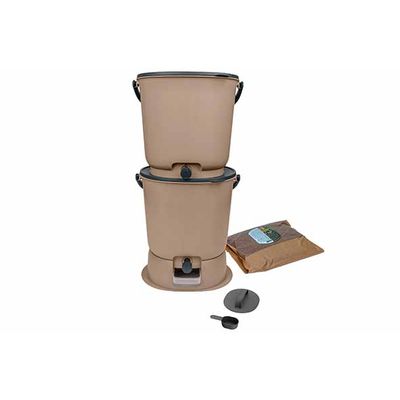 Bokashi Essential Set2 15,3l Cappuccino Met Base - Incl. 1kg Bran 