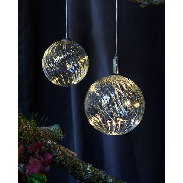 Kerstverlichting Wave Ball, diam 8, Clear 