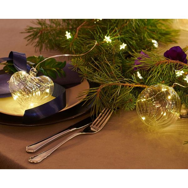 Kerstverlichting Wave Heart, diam 15, Clear 