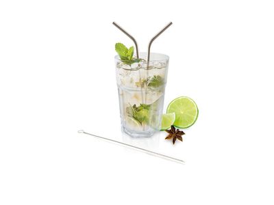 Set van 4 rvs rietjes