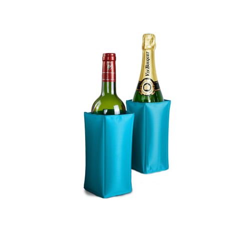 Flessenkoeler met gel blauw  Vin Bouquet 