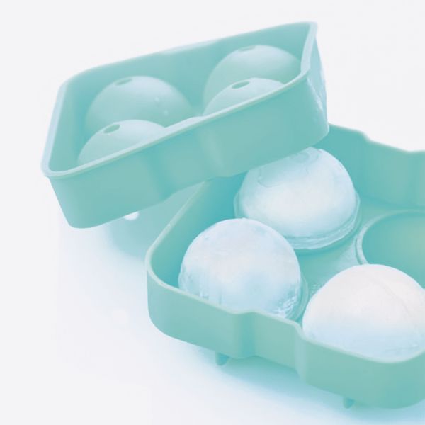 Ijsballenvorm uit silicone voor 4 ijsballen aquablauw ø 4.5cm 