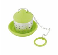 thee infuser uit rvs en silicone groen 4x4x4.5cm 