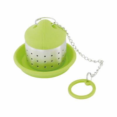 thee infuser uit rvs en silicone groen 4x4x4.5cm  Dotz