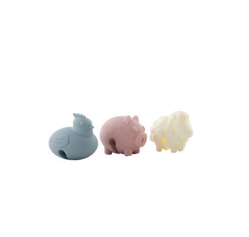 Set de 3 évents à vapeur en silicone poule, cochon et mouton 3.8x2.5x3.2cm  Dotz