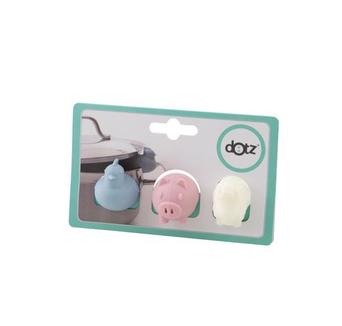 Set de 3 évents à vapeur en silicone poule, cochon et mouton 3.8x2.5x3.2cm  Dotz