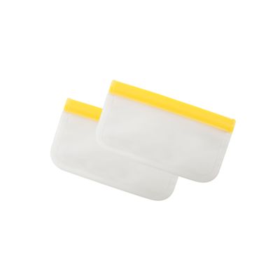 Set de 2 sacs ziplock réutilisables en Peva jaune 290ml  Dotz