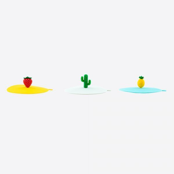 Deksel uit silicone cactus, ananas of aardbei ø 11cm H 3cm 