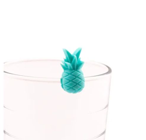 set van 6 glasmarkers uit silicone ananas  Dotz