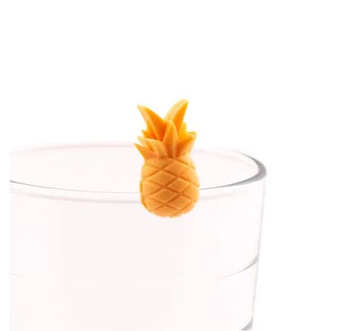 set van 6 glasmarkers uit silicone ananas  Dotz