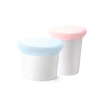 set de 2 couvercles en silicone bleu et rose Ø 9 & 11.5cm 