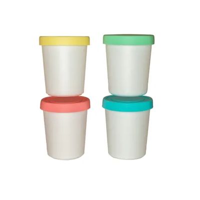 set van 4 ijsbekers 150ml assorti kleuren 7x5,2x8cm  Dotz