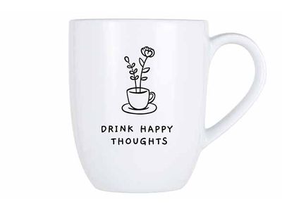 Cosy Mug 53cl Drink Happy Thoughts D9,8xh11,9cm