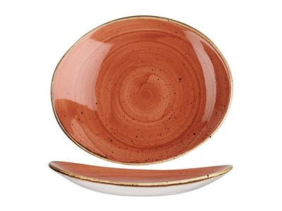 Stonecast Orange Bord Ovaal 19.7cm Set12   Ssosop71