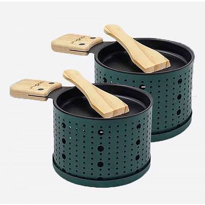 Lumi 2 sets pour raclette a la bougie vert  Cookut