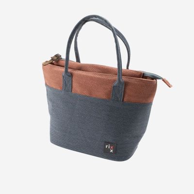 Sac isotherme bleu foncé et brun orangé 33x14x21.5cm  Rixx