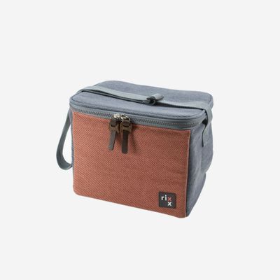 Sac isotherme avec sangle bleu foncé et brun orangé 23x15x19cm  Rixx