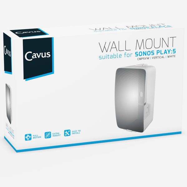 Cavus Muurbeugel voor Sonos Five / Play:5 Verticaal Wit