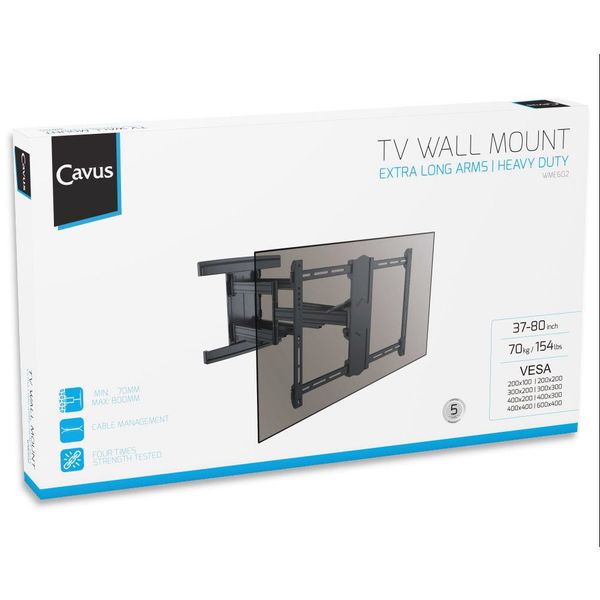 Cavus WME602 Full Motion Heavy Duty Tv Muurbeugel XL