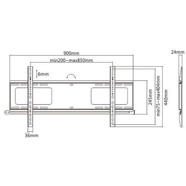 Cavus TV Muurbeugel Ultra Sllim XL 50-100 inch