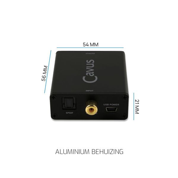 Cavus Audio Converter - Toslink/Coaxiaal naar RCA & 3.5mm