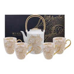 Tokyo Design Studio Ltd Edition Nippon Gold Tea Set 0.8lt w/ 4 Cups Dragon 