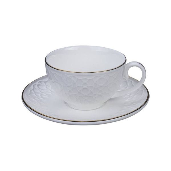 Nippon White Cappuccino Saucer, Stripe /6 