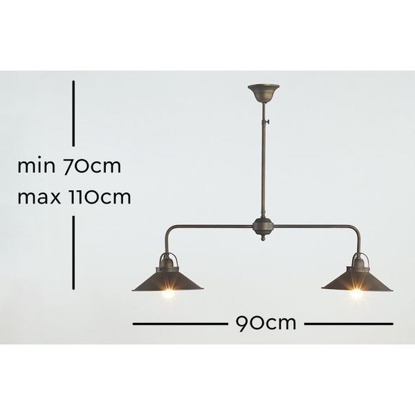 Marckdael BILIARDO INDOOR 0187/2F DARK BRONZE 2*E27 + METAL SHELL D