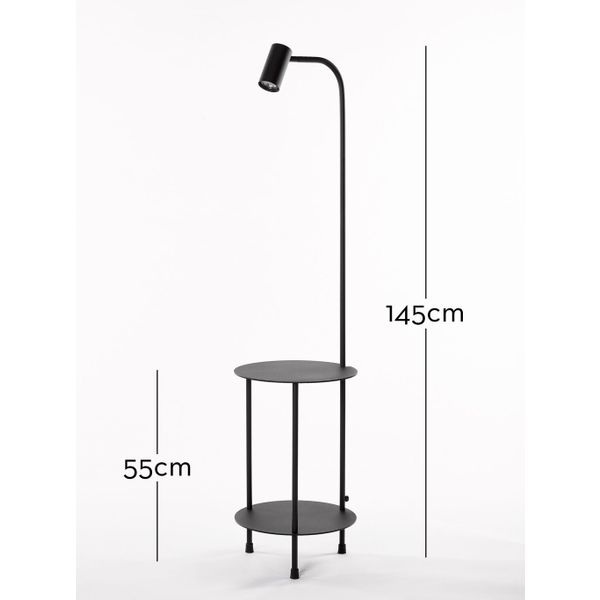 Marckdael FLOORLAMP 1308-LG1-GU10 WITH TABLE NERO 1*GU10