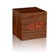 Cube click clock Walnut  / RED LED 