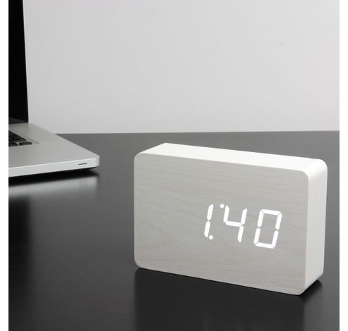 Brick Click Clock White / LED White  Gingko