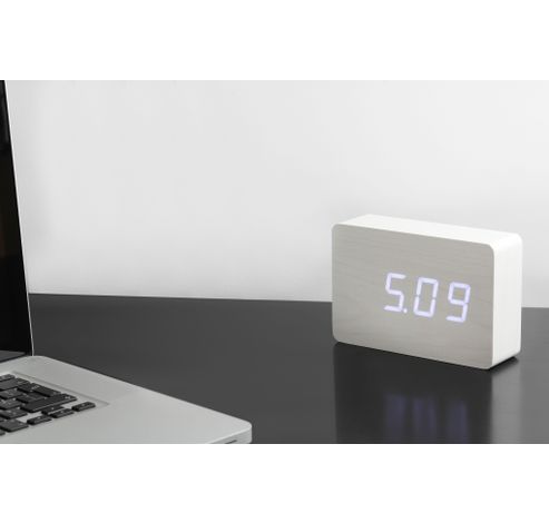 Brick Click Clock White / LED White  Gingko