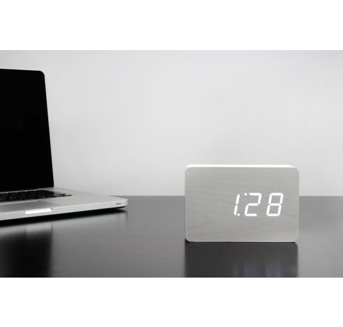 Brick Click Clock White / LED White  Gingko