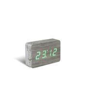 Brick Click Clock Ash / LED Green 