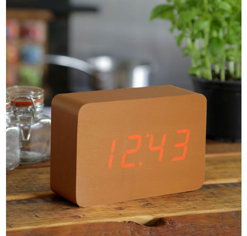 Brick Click Clock Copper / LED Red  Gingko