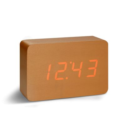 Brick Click Clock Copper / LED Red 