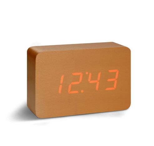 Brick Click Clock Copper / LED Red  Gingko