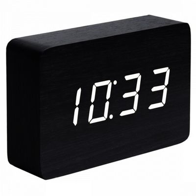 Brick Click Clock Black / LED White 