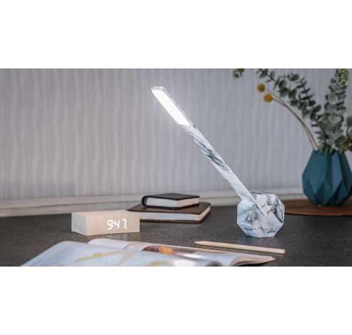 Octagon One Desk Lamp White Marble  Gingko