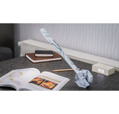 Octagon One Desk Lamp White Marble  Gingko