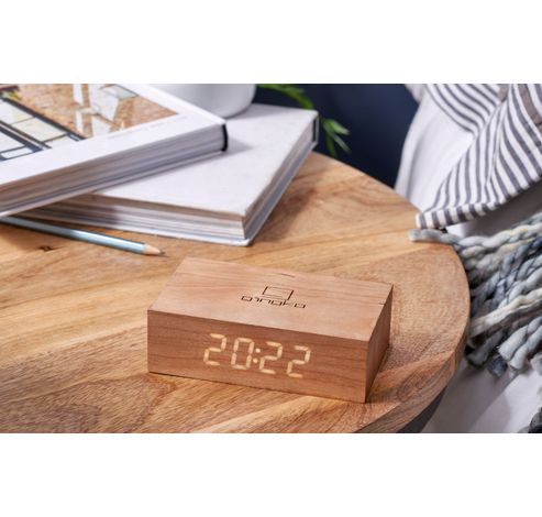 Flip Click clock natural cherry  Gingko