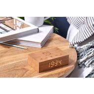 Flip Click clock natural cherry 