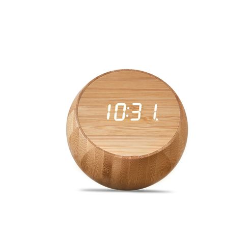 Tumbler Click Clock Natural Bamboo Wood  Gingko