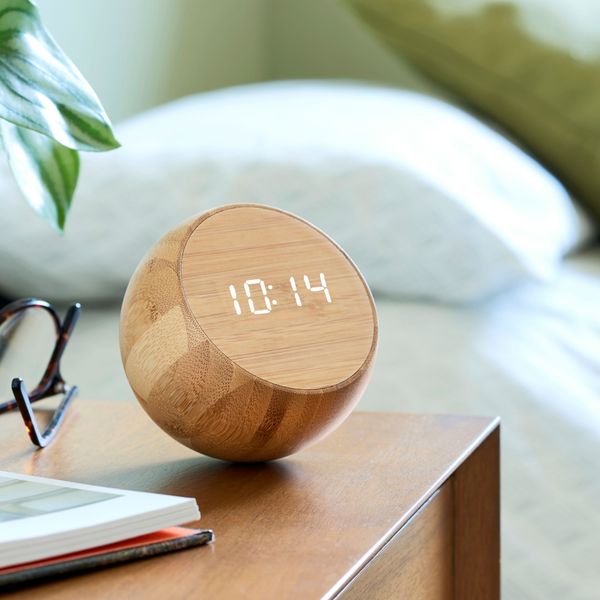 Tumbler Click Clock Natural Bamboo Wood 