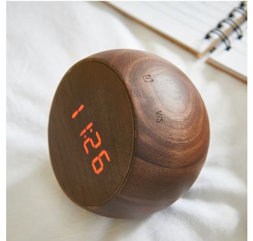 Tumbler Click Clock Natural Walnut Wood  Gingko