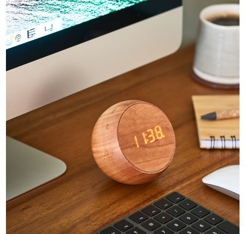 Tumbler Click Clock Natural Cherry Wood  Gingko