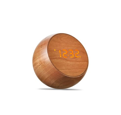 Tumbler Click Clock Natural Cherry Wood  Gingko